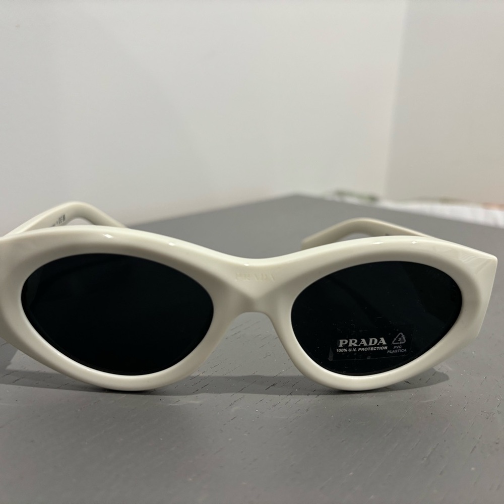 Prada Cream Oval Sunglasses